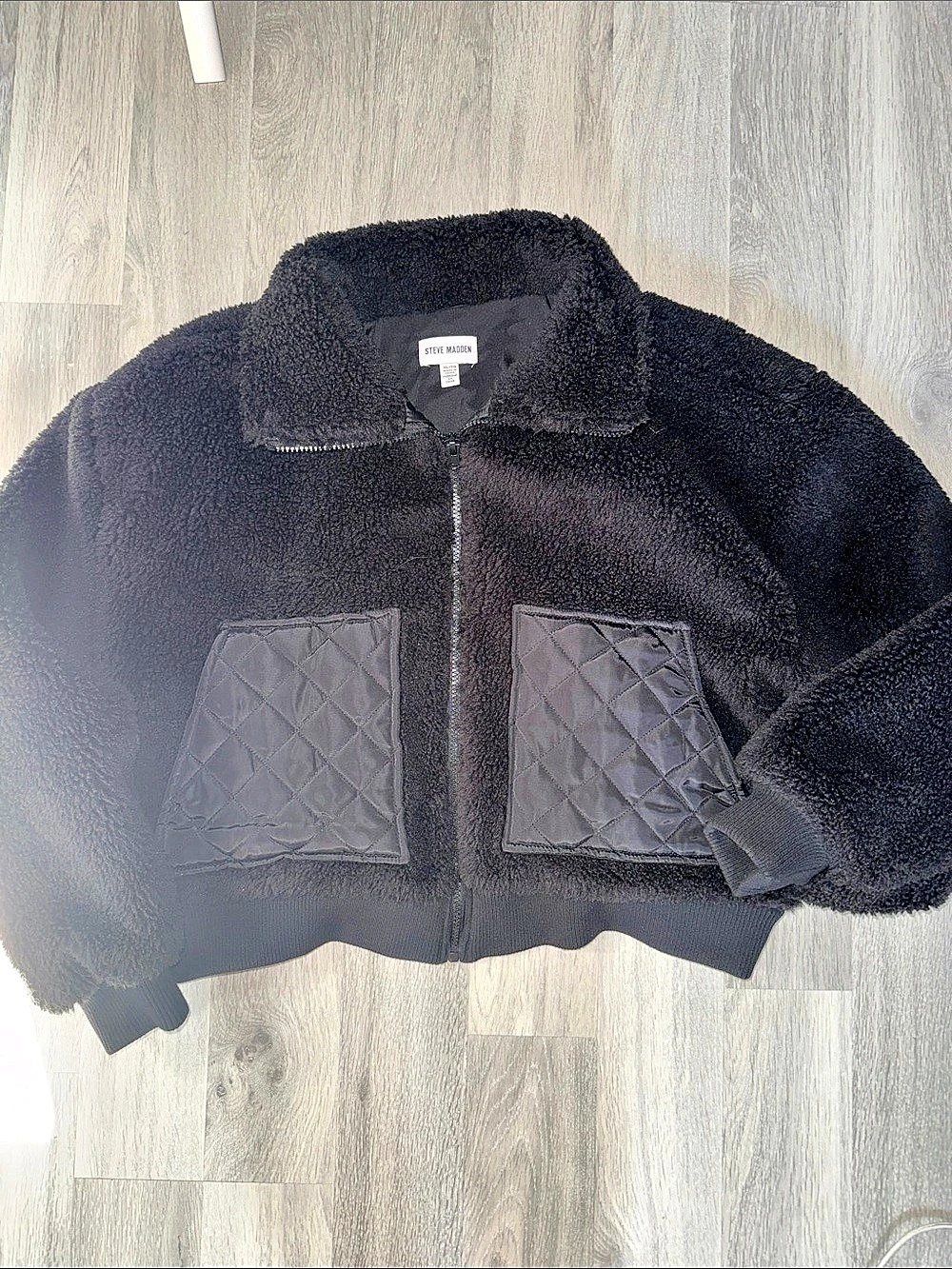Steve Madden Black Teddy Jacket Size XL Like New